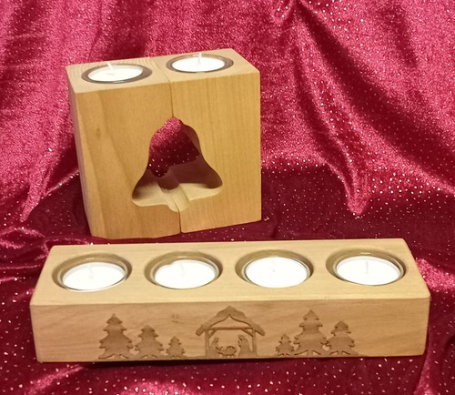 Teelichter aus buche motiv - teelichter,