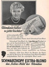 Schwarzkopf Extra Blond - 1936 - Historische Werbung - Reklame ~10x14cm