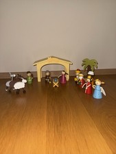 Weihnachtskrippe Krippe Kinder + 12 Figuren Holzfiguren