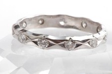 Memory Diamant Brillant Ring 750 er 18K Weiß Gold Größe 50  