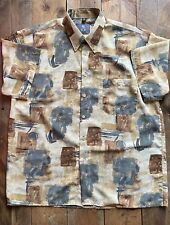 Vintage Dakar 4x4 kurzärmeliges Mustershirt - beige/braun - L - Textilien Tacara