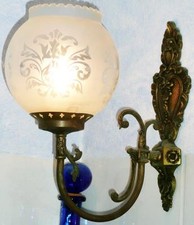 GOLD MESSING GLAS WAND LAMPE