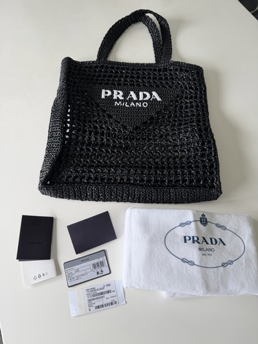 Prada tasche raffia - prada, schwarz
