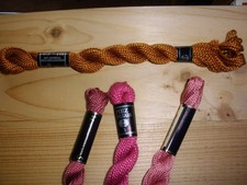 Stickgarn/ Perlgarn gold-braun