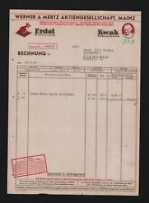 MAINZ, Rechnung 1932, Werner & Mertz AG Waxwerk Erdal Rotfrosch Kwak