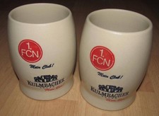 2 x Bierkrug 1. FCN Mein Club – Kulmbacher Mein Bier 12,5 cm hoch