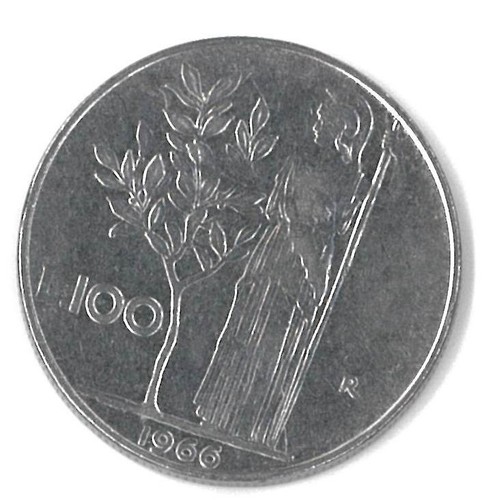 100 lire münze italien 1966 - lire,