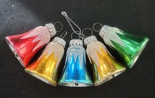 alter Christbaumschmuck 5  x Glöckchen Schneestaub  Bimmel  Weihnachten Glocken