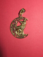 Katze Pentagram, Amulett, Bronze Anhänger, Bronzeschmuck, Gothic, Neu