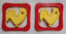 2 x Orig. DDR Baby Rassel Beissring Spielzeug Kleinkind Greifling Kinder GDR