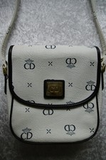 Tasche CD NOBLE ELEGANCE   weiß-schwarz  Vintage  Logo-Print