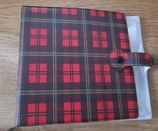 Alte Aufbewahrung Für Kleine Schallplatten, Album,  Tasche, Folien,  Rot Kariert