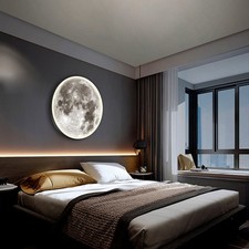 LED Modern Mond Wandleuchte,60cm Mond Wandleuchte Dimmbar Mit Fernbedienung