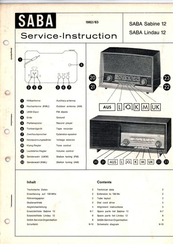 Original saba service manual - saba,