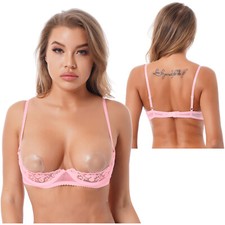 Frauen Unterwäsche Sexy BH Transparent Nachtwäsche Balconette Brassiere Spitze