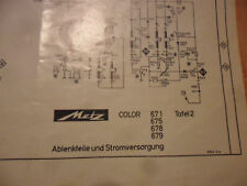 Metz ELBA-Color 671 bis 679 Original Service Schaltplan f.Farbfernseher 