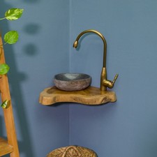 Holz Eck-Waschtischplatte