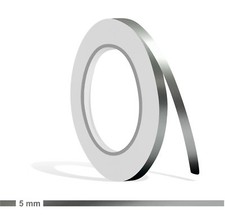 ZIERSTREIFEN 5mm SILBER METALLIC GLANZ 10m Auto silver Stripe Boot 0,5 cm Dekor