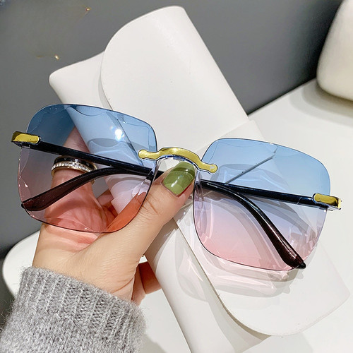 Randlose eckige sonnenbrille - eckige,