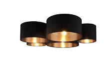 Deckenleuchte E27 Reality Leuchten schwarz, gold 5-flammig modern CARLTON