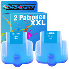2 Patronen XXL Cyan für HP