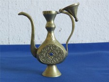 Messing Karaffe orientalisch Deko Krug Gefäß Höhe 15 cm Henkelkrug Kanne Kelch