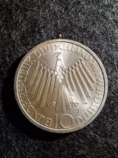 4 Stück Olympia 1972 10 DM Silber Münze Strahlenspirale "In Deutschland" J,G,F,D