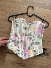 Zara Blumen Korsett Corsage Bandeau Top weiß viral