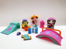 Littlest Pet Shop #849 Beagle #850 Iguana #851 Ostrich Rollin Fun Park LPS