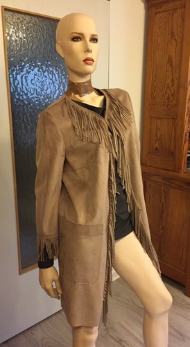 Damen jacke mit fransen - jacke,