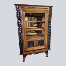 Antike Vitrine Bücherschrank Schnitzereien Spiegelrückwand sehr edel 19.Jh.