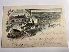 Eisdorf bei Osterode - Litho 1898 Gasthaus Ohse Pfarrhaus Kirche