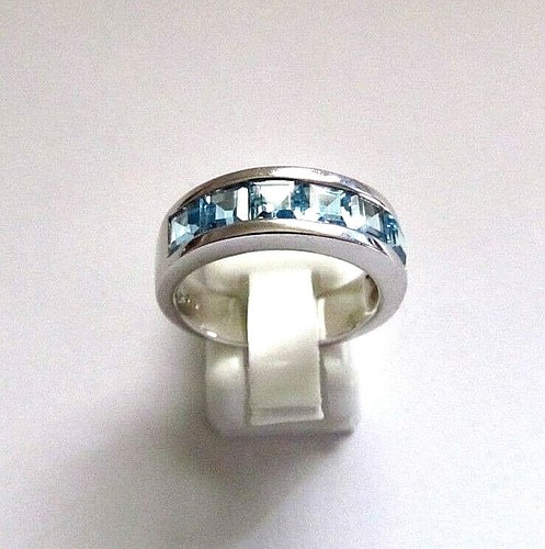 Blauer topas silber ring - blauer,