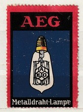 Reklamemarke AEG Metalldraht-Lampe, Berlin