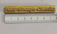 Messing - Klischee / Prägestempel-Schriftzug: GERMED-export-import