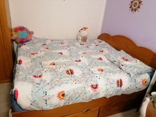 Bett 180x200 Kiefer Massiv, mit 4 Schubladen, ohne Auflagen