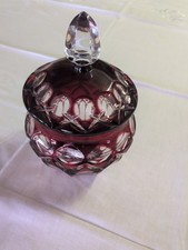 WMF Cristal Cabinet - Kristall BLEIKRISTALL Deckeldose Überfang rot