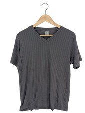 ENRICO MORI V-Ausschnitt-Shirt Damen Shirt Gr. DE 40 hellgrau Casual-Look