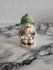 Schneemann Auf Ski Figur