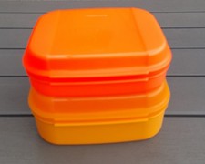 Tupperware Naschkätzchen 1,1l /1,4l neonfarbe orange/orange Brotdose Lunchbox 