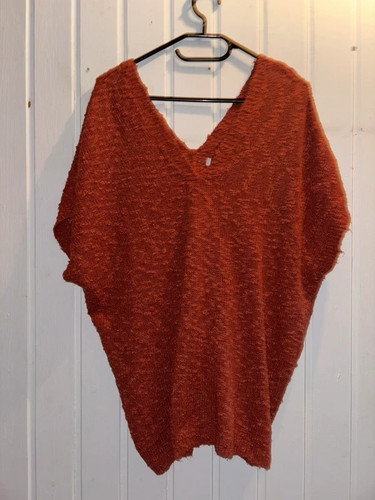 Damen strick poncho braun - strick,