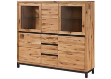 Highboard wildeiche vitrine - wildeiche,