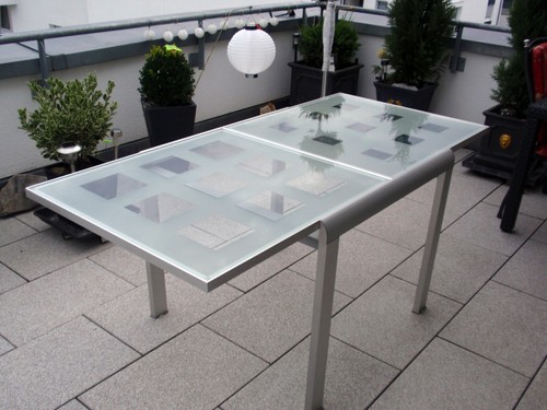 Ausziehbarer glas esstisch - ausziehbarer, glas-esstisch