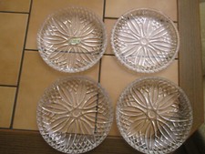  Dessertteller, 4 Kristallteller, Kuchenteller im Set, Dm 17 cm, Vitrinenware 