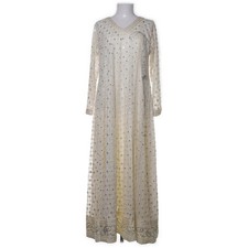 Maxikleid, Größe: M, Beige, Viskose, Gepunktet, Damen #pkk