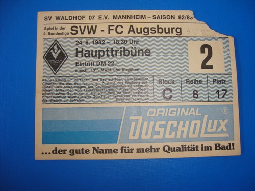 Ticket sv waldhof - 82/83,