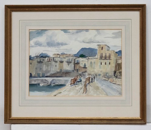 Gerahmtes aquarell aus der - gerahmtes,
