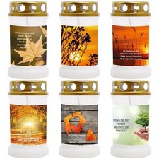 Grabkerze Weiß mit Motiv - 40