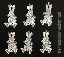 PLAUENER SPITZE ® Fensterbild 6er Set OSTERN Baumbehang OSTERHASE Hase Dekoratio