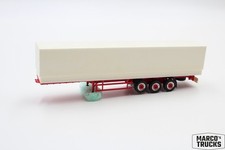Herpa Anhänger Pritsche / Plane 3-achs weiß/rot unbedruckt 1:87 /HU23629
